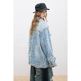 Unisex Jacket Retro Washed Denim Jacket for Men and Women Couple's Tops